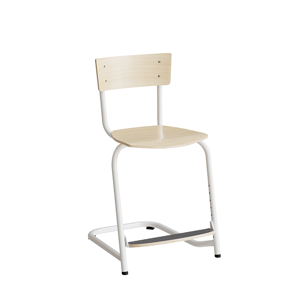 Stol Strong 270, Birk laminat, Hvidt stel – image 1