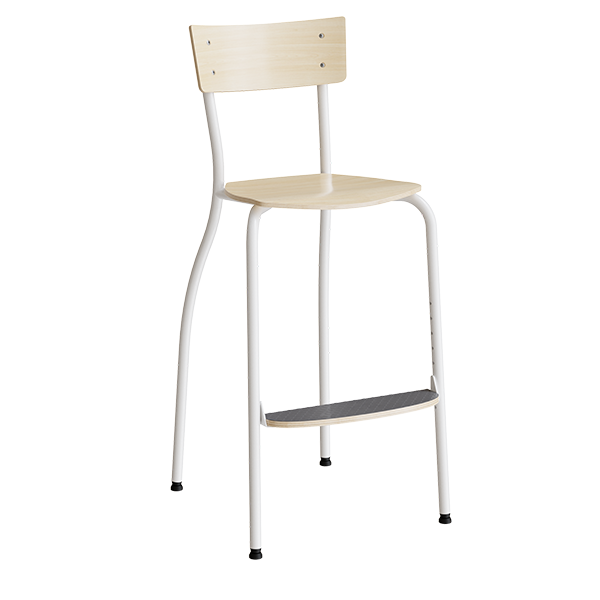 Stol Strong 250, Birk laminat, Hvidt stel – image 1