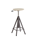 Taburet Atlas 2117, hvidpigmenteret egelaminat, grå stel H: 600-720 mm – image 2