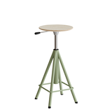 Taburet Atlas 2117, hvidpigmenteret egelaminat, grønt stel H: 600-720 mm – image 1