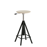 Taburet Atlas 2117, hvidpigmenteret egelaminat, sortoliven stel H: 600-720 mm – image 1