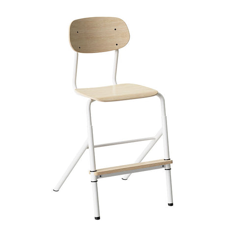 Stol Atlas 2110 justerbar, hvidpigmenteret egelaminat, hvidt stel – image 1