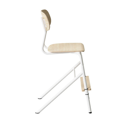 Stol Atlas 2110 justerbar, hvidpigmenteret egelaminat, hvidt stel – image 2