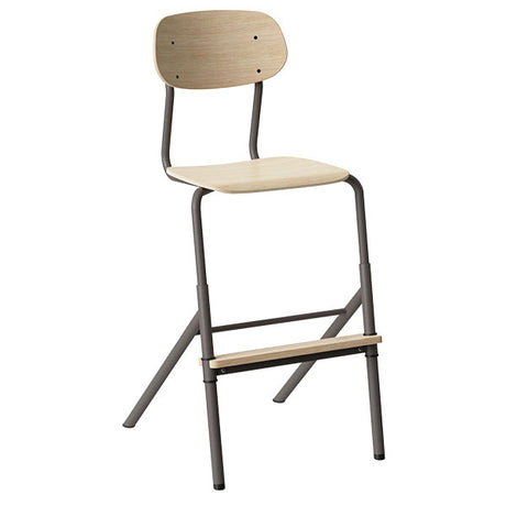 Stol Atlas 2110 justerbar, hvidpigmenteret egelaminat, gråt stel