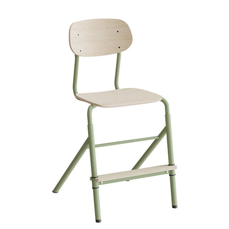 Stol Atlas 2110 justerbar, hvidpigmenteret egelaminat, grønt stel