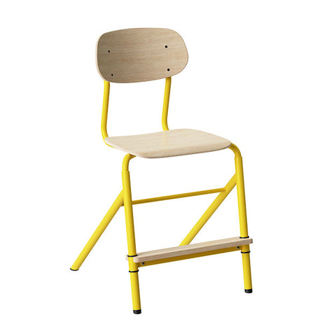 Stol Atlas 2110 justerbar, hvidpigmenteret egelaminat, gult stel – image 1