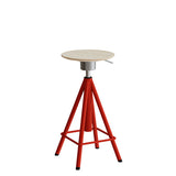 Taburet Atlas 2117, hvidpigm. egelaminat, rødt stel Vip H: 600-720 mm – image 2