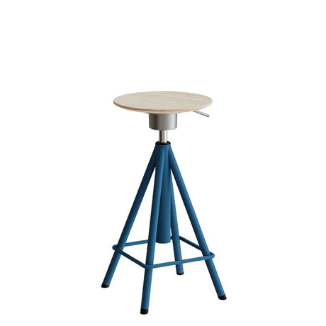 Taburet Atlas 2117, hvidpigm. egelaminat, blå stel Vip H: 600-720 mm