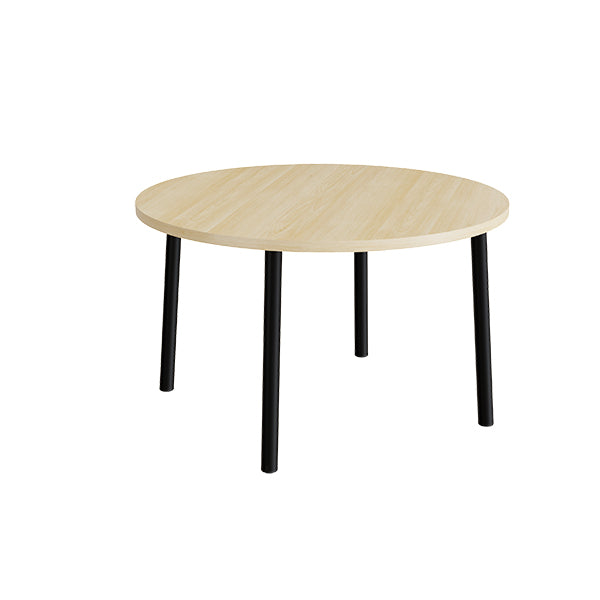Tranås Skolmöbler Bord Add 590, Ø1200 mm, højde 720 mm, birk laminat på sort stel – Caféborde