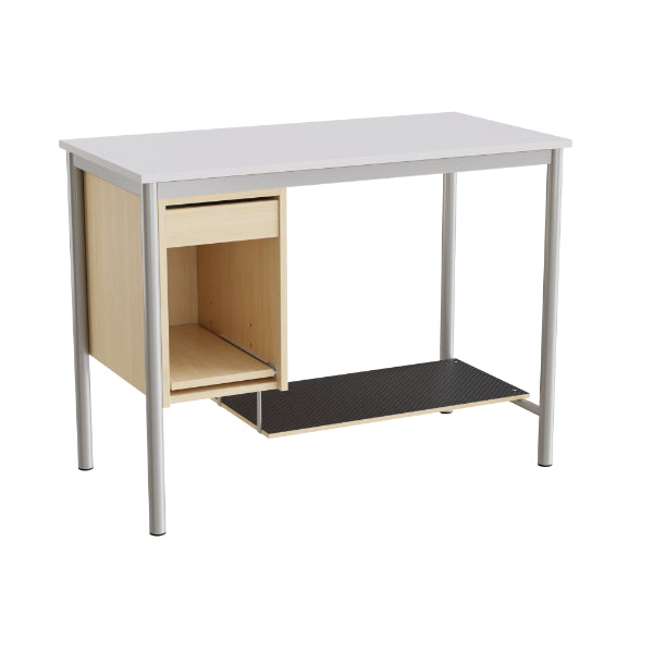 Tranås Skolmöbler Sybord 133, 1200x600 mm H900 mm, grå laminat, alugråt stel – Andet