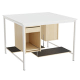 Sybord 134, 1200x1200 mm H900 mm, hvid laminat, hvid stel