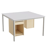 Sybord 136, 1200x1200 mm H720 mm, grå laminat, alugråt stel