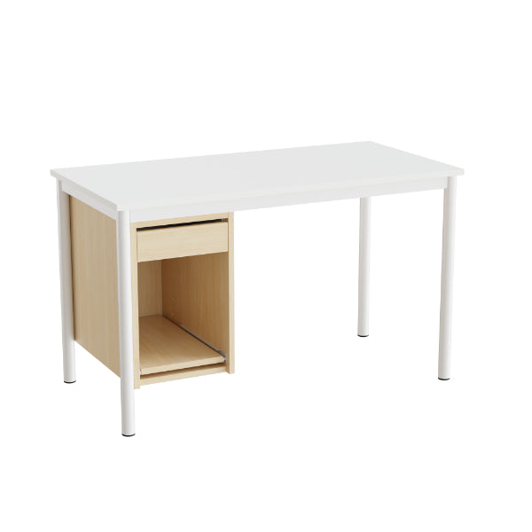 Tranås Skolmöbler Sybord 135, 1200x600 mm H720 mm, hvid laminat, hvid stel – Andet