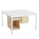 Sybord 136, 1200x1200 mm H720 mm, hvid laminat, hvid stel