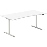 Hæve-sænkebord DNA, Hvid 1800x800mm Bue 2-ben/Alugå