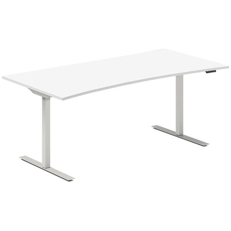 Hæve-sænkebord DNA, Hvid 1800x800mm Bue 2-ben/Alugå