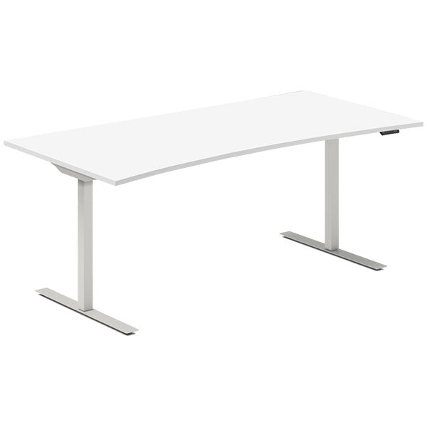 Hæve-sænkebord DNA, Hvid 1800x800mm Bue 2-ben/Alugå