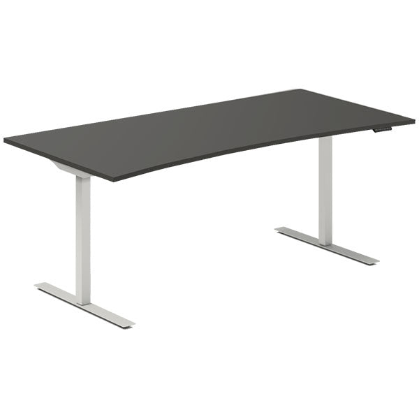 Hæve-sænkebord DNA, Antracit 1800x800mm Bue 2-ben/Alugå