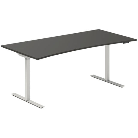 Hæve-sænkebord DNA, Antracit 1800x800mm Bue 2-ben/Alugå