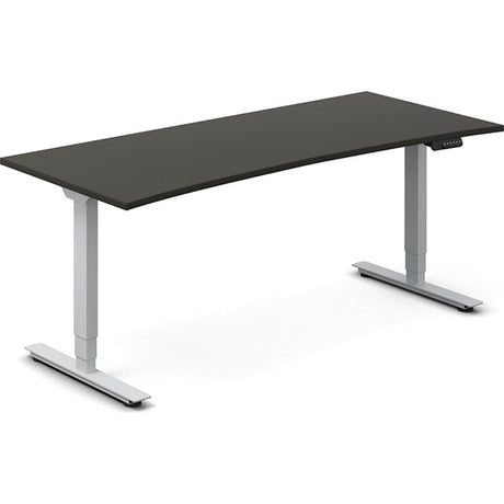 Ergoff Hæve-sænkebord DNA, Antracit 1800x800mm Bue 2-ben/Alugå – Hæve/sænkeborde