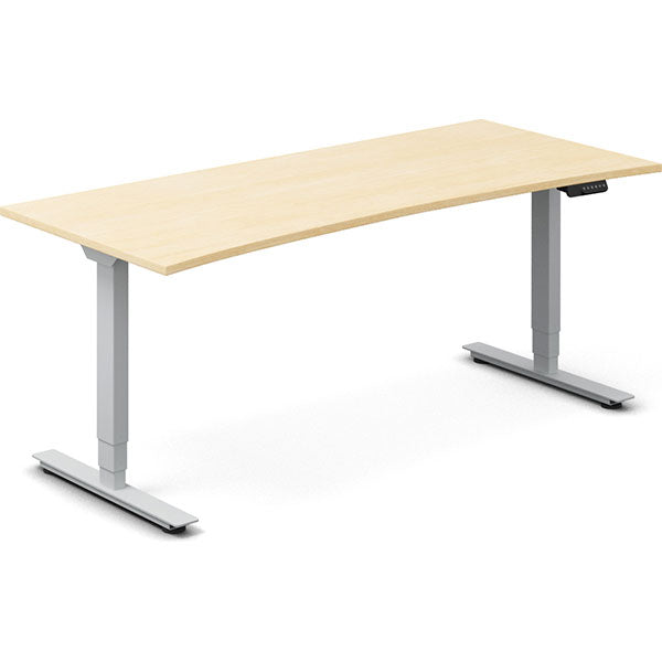 Ergoff Hæve-sænkebord DNA, Birk 1800x800mm Bue 2-ben/Alugå – Hæve/sænkeborde