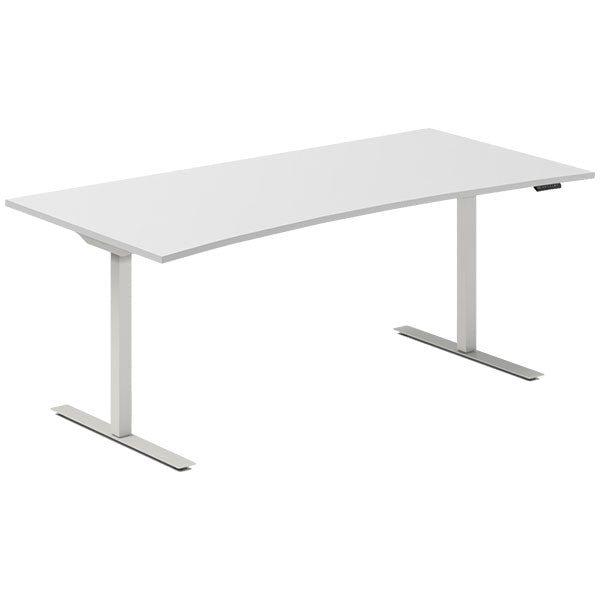 Hæve-sænkebord DNA, Lysgrå 1800x800mm Bue 2-ben/Alugå