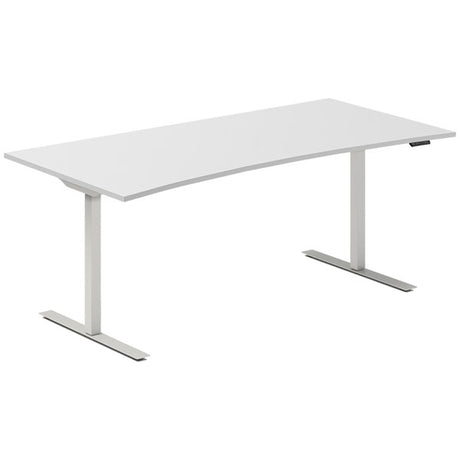Hæve-sænkebord DNA, Lysgrå 1800x800mm Bue 2-ben/Alugå