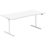 Hæve-sænkebord DNA, Hvid 1800x800mm Bue 2-ben/Hvid