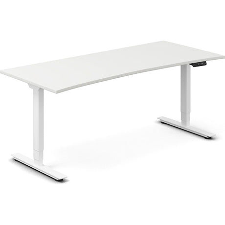 Hæve-sænkebord DNA, Hvid 1800x800mm Bue 2-ben/Hvid