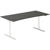 Hæve-sænkebord DNA, Antracit 1800x800mm Bue 2-ben/Hvid
