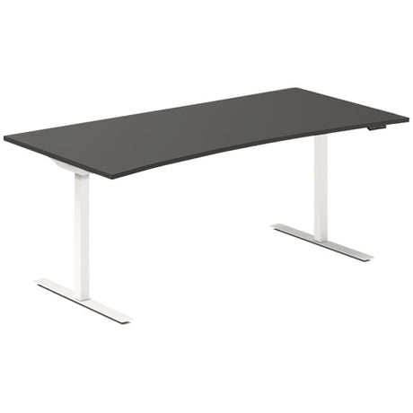 Hæve-sænkebord DNA, Antracit 1800x800mm Bue 2-ben/Hvid