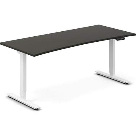 Hæve-sænkebord DNA, Antracit 1800x800mm Bue 2-ben/Hvid