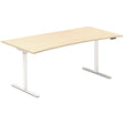 Hæve-sænkebord DNA, Birk 1800x800mm Bue 2-ben/Hvid