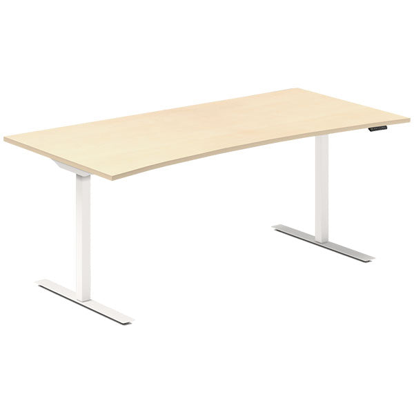 Hæve-sænkebord DNA, Birk 1800x800mm Bue 2-ben/Hvid