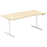 Hæve-sænkebord DNA, Birk 1800x800mm Bue 2-ben/Hvid