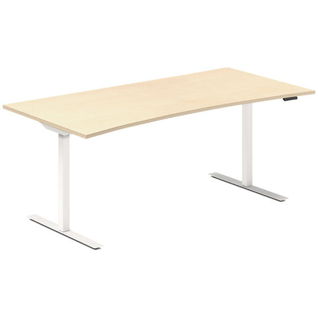 Hæve-sænkebord DNA, Birk 1800x800mm Bue 2-ben/Hvid