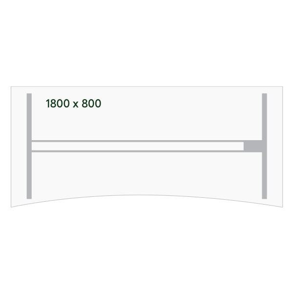 Hæve-sænkebord DNA, Birk 1800x800mm Bue 2-ben/Hvid