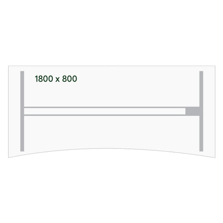 Hæve-sænkebord DNA, Birk 1800x800mm Bue 2-ben/Hvid
