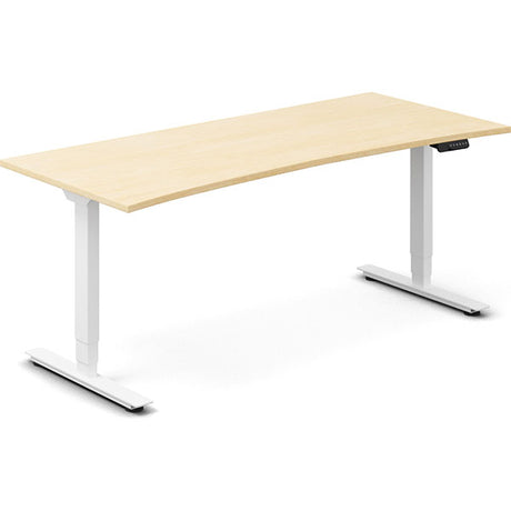 Hæve-sænkebord DNA, Birk 1800x800mm Bue 2-ben/Hvid