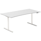 Hæve-sænkebord DNA, Lysgrå 1800x800mm Bue 2-ben/Hvid