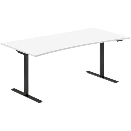 Hæve-sænkebord DNA, Hvid 1800x800mm Bue 2-ben/Sort