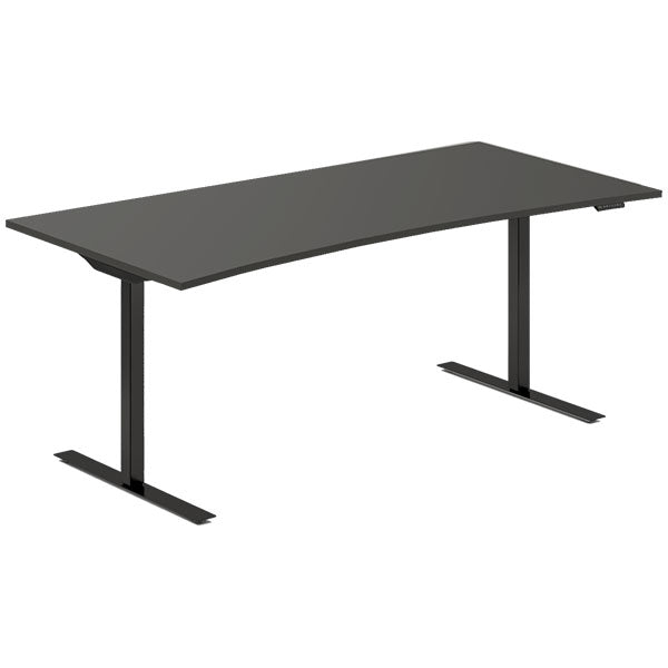 Hæve-sænkebord DNA, Antracit 1800x800mm Bue 2-ben/Sort