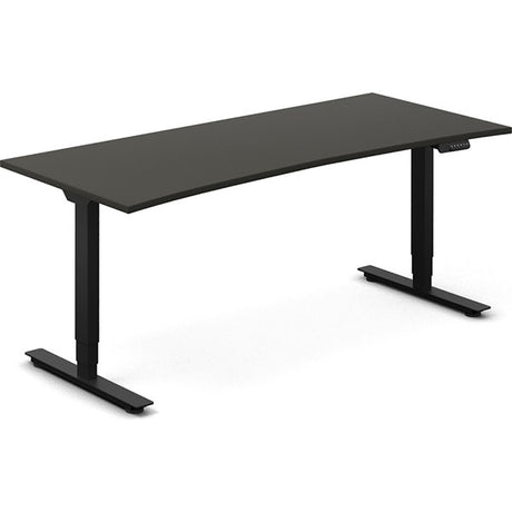 Hæve-sænkebord DNA, Antracit 1800x800mm Bue 2-ben/Sort