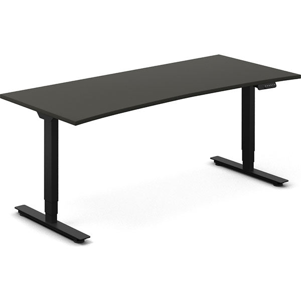 Ergoff Hæve-sænkebord DNA, Antracit 1800x800mm Bue 2-ben/Sort – Hæve/sænkeborde