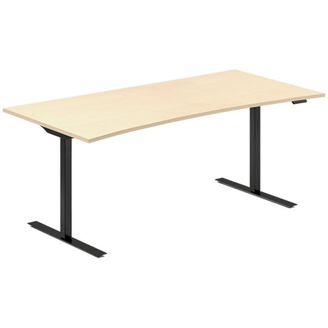 Hæve-sænkebord DNA, Birk 1800x800mm Bue 2-ben/Sort