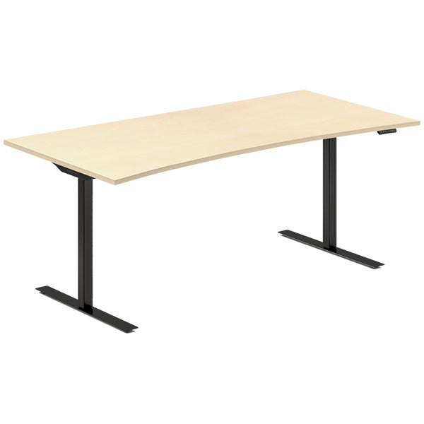Hæve-sænkebord DNA, Birk 1800x800mm Bue 2-ben/Sort