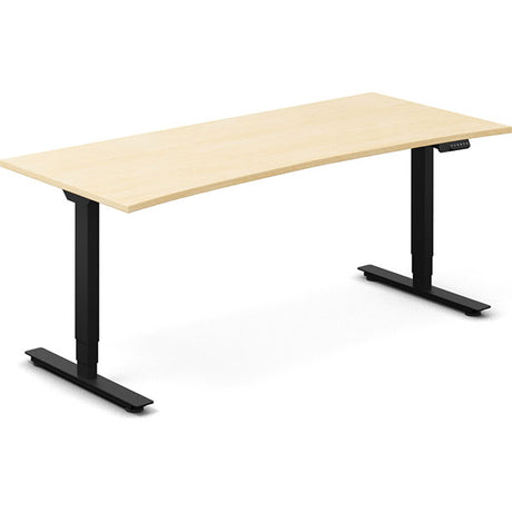 Ergoff Hæve-sænkebord DNA, Birk 1800x800mm Bue 2-ben/Sort – Hæve/sænkeborde