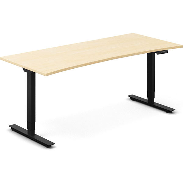 Ergoff Hæve-sænkebord DNA, Birk 1800x800mm Bue 2-ben/Sort – Hæve/sænkeborde