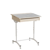 Elevbord, stilbar 128, lyddæmpende birk laminat, alugråt stel – image 1