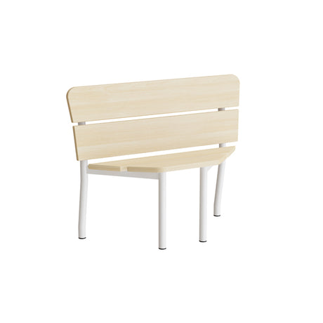 Sofa Pausa 551, hjørne, birkelaminat, hvidt stel